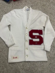 Vintage Stanford Bristol Products Official Award Scouts Letterman Cardigan - Picture 1 of 9