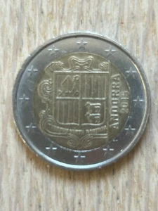 Pièce Monnaie 2 Euros Armoiries Andorre 🇦🇩 2015 200000 Exemplaires Rare TBE - Imagen 1 de 3