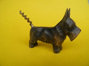 Alter geschnitzter Holz Korkenzieher Hund Foxterrier Metallaugen - Bild 1 von 7