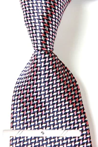 New Classic Checks Plaids Black Pink JACQUARD WOVEN 100% Silk Men's Necktie Tie - Picture 1 of 6