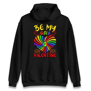 Be My Valentine LGBTQ Hoodie,Cute Happy Valentine’s Day Gay Gift Hood - Picture 1 of 8