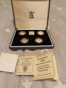 ROYAL MINT £1 SILVER 1995 PROOF SET OF 4 COINS PLUS INGOT BNIB (Only 3 Certs.!) - Picture 1 of 6