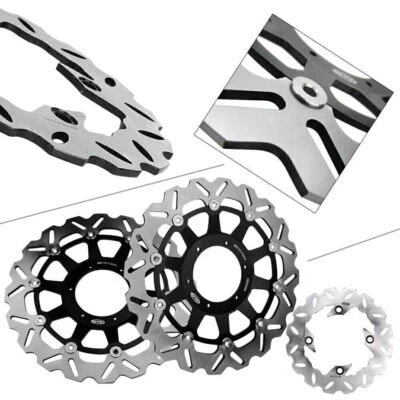 Rotores de disco de freno delanteros traseros negros para Honda CBR 929RR 00-01 CBR 954RR 2002-2003 Foto 1 de 4