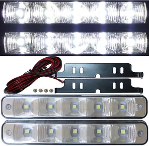 2 luci diurne a LED mega luminose con modulo 5SMD per VW Phaeton 3D2 EOS up! Autobus T4 T5 - Foto 1 di 2