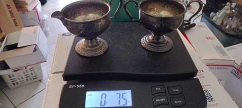 Sugar Bowl and Creamer Set #14 Sterling Silver Weighted Reinforced 7.5 ounces Cover