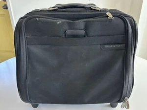 Briggs & Riley Travelware Rolling Briefcase Carry On Luggage Black Nylon - Picture 1 of 12