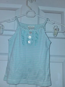 Matilda Jane Size 4 Girls Baby Blue and White Striped Tank Top - Picture 1 of 3