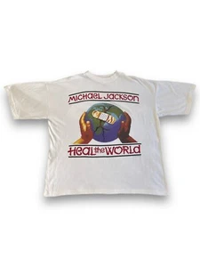 Vintage 1997 Michael Jackson Heal The World History World Tour T-Shirt XL - Picture 1 of 11