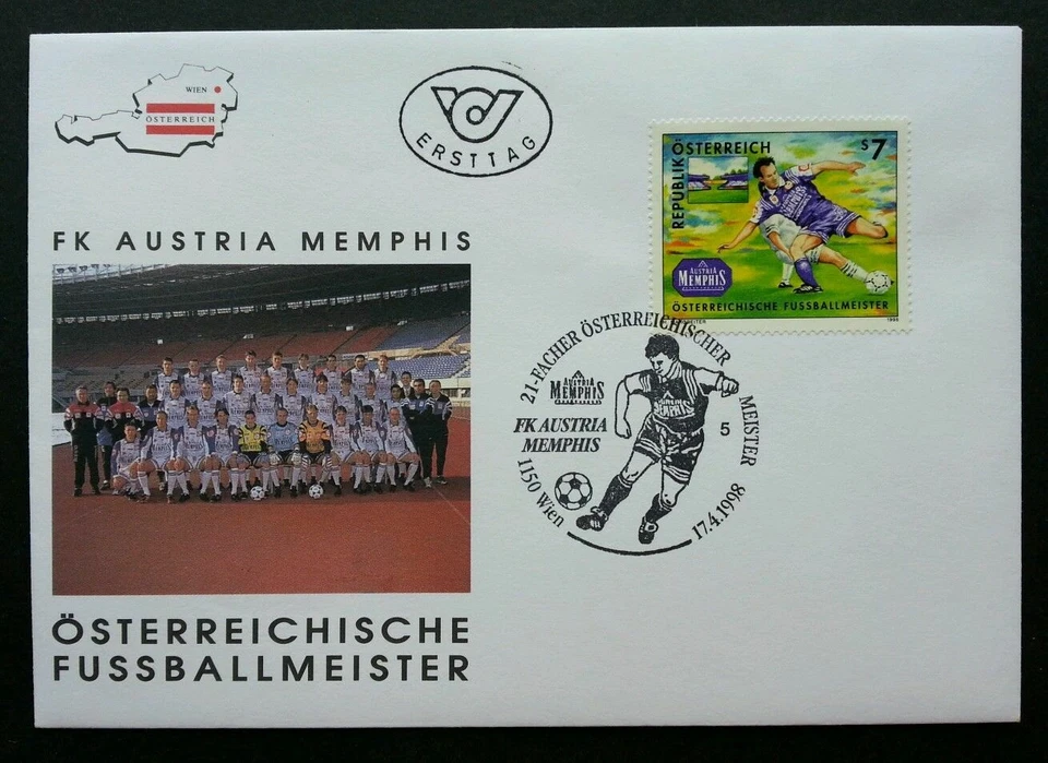 [SJ] Austria Football 1998 Sport Games Soccer (stamp FDC) - Image 1 of 4
