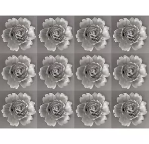 Keramik Blume Deko Silber 2,25"" Durchmesser 1,25"" hoch Set/12 KOSTENLOSER VERSAND - Bild 1 von 4