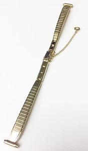 DIPLOMAT VINTAGE 8MM - 10MM VERGOLDET EDELSTAHL STRETCH BAND ARMBAND  - Bild 1 von 5