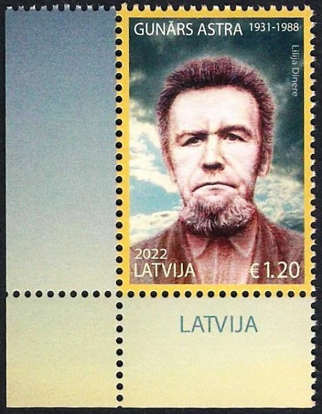 Latvia 2022 (07) Latvian Soviet dissident - Gunars Astra (from corner of sheet) - Image 1 of 1
