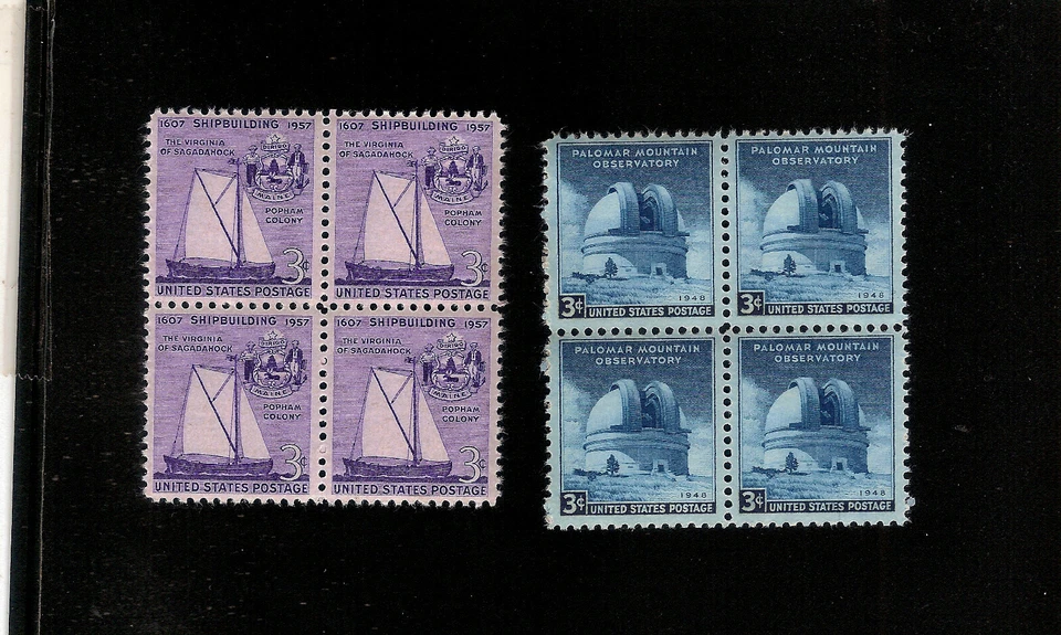 US STAMPS 1947  Mount Palomar OBSERVEATORY 966 & 1095 SHIP BUILDING BLOCKS - Image 1 of 1