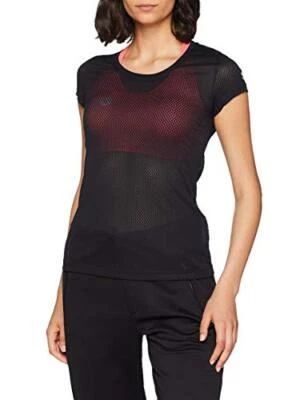 ARENA Damas Camiseta Malla Gimnasio S/S Sólida, Jersey Transpirable, Negra, M Foto 1 de 3
