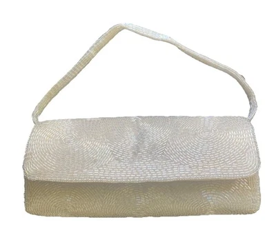 ВИНТАЖНЫЙ RICHERE СУМКА WALBORG МЕРЦАЮЩИЙ МАЛЕНЬКИЙ СЛОНОВОЙ КОСТИ БИСЕРОМ ВЕЧЕРНЯЯ СУМКА ЯПОНИИ EUC - Изображение 1 из 4