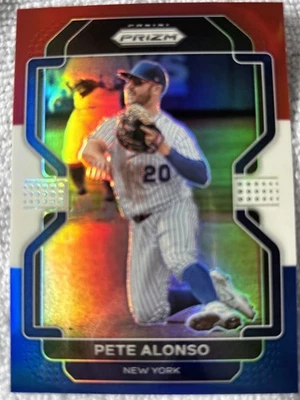 2022 Panini Prizm #184 Pete Alonso Red/White/Blue Prizm New York Mets - Image 1 of 4