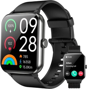 Smart Watch,1.85'' HD, Fitness Watch with Heart Rate/Sleep/Spo2/IP68 Waterproof/ - Photo 1 sur 7