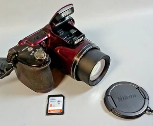 Nikon Coolpix Camera L830 16MP 34x Zoom Digital & 8GB SanDisk SDHC Grape Colour - Picture 1 of 24