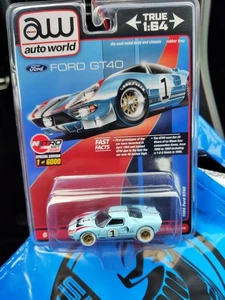 AUTO WORLD CHASE CAR 1966 FORD GT40 #1 GULF BLUE 1:64 Scale Diecast Model Replic - Bild 1 von 13