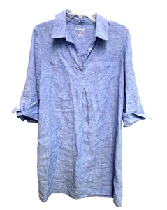 LILLY PULITZER Pilar Tunika Kleid - 100% Leinen Leuchtfeuer blau Gr. Small klassisch - Bild 1 von 10