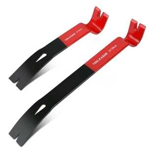 2Pcs Flat Pry Bar Set,10",15" Utility Heavy Duty Crow Bar with Nail Puller,Wo... - Foto 1 di 5