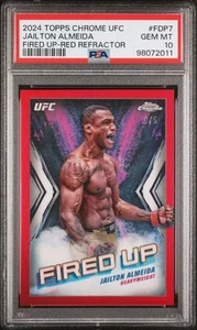 2024 Topps Chrome UFC Fired Up Jailton Almeida Red Refractor 4/5 Gem Mint PSA 10 - Picture 1 of 6