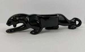 Vintage Art Deco MCM Hochglanz Schwarz Panther Keramik Übertopf - 15"  - Bild 1 von 9
