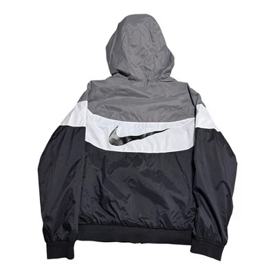 Nike Logo Stained Full Zip Hooded Windbreaker Jacket Youth XL - Image 1 of 4