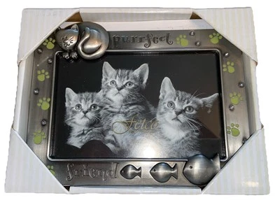 Fetco Purrfect Friend Picture Frame 7” X 5” Holds 6” x 4” Photo Amelia Purr - Image 1 of 2