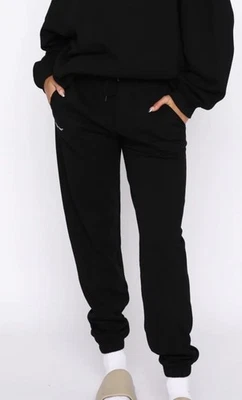 White Fox Not An Issue Sweatpants Joggers Black Size Medium  - Image 1 of 4