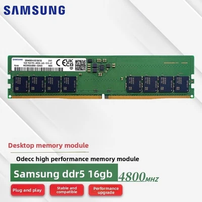 New SAMSUNG  16GB  PC5  DDR5  4800MHz   Desktop  Memory  RAM - Image 1 of 4