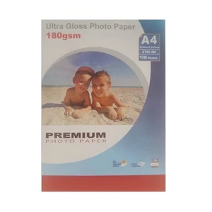 Premium A4 Ultra Gloss Inkjet Photo Paper (180gsm) - 100 Sheets - Afbeelding 1 van 4