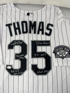 Maglia Frank Thomas firmata scritta autentica Majestic White Sox JSA COA - Foto 1 di 11