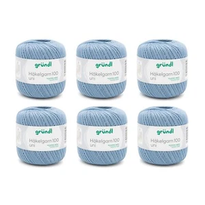 Wolle Häkelgarn 100 aus 100 % Baumwolle 6 x 100 g Knäuel Nadelstärke 15 - 2 6... - Bild 1 von 5