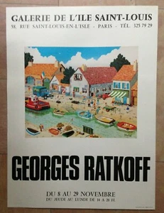 GEORGES RATKOFF AFFICHE ORIGINALE EXPOSITION GALERIE DE L'ILE SAINT-LOUIS PARIS - Imagen 1 de 1