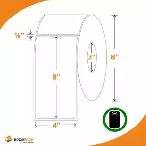 ZEBRA THERMOTRANSFER AUFKLEBER / ETIKETTEN 4"" x 8'', E-400800-TT, 4 ROLLEN/CS - Bild 1 von 1
