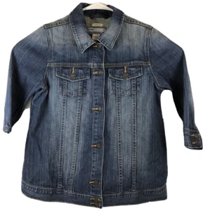 Old Navy Maternity Blue Jean Jacket Size S Stretch Cotton Spandex Button Front - Picture 1 of 4