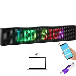 1 Meter Wireless Indoor 7 Color LED Programmable Message Sign Scrolling Board - Picture 1 of 7