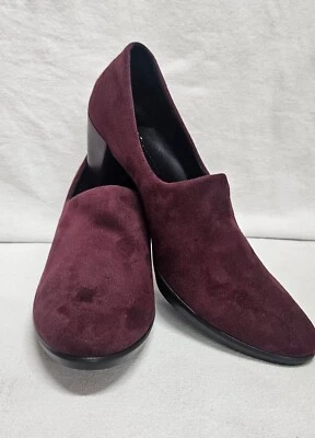 "Tacones Ecco para mujer diseño danés rojo vino gamuza 3"" talla 42 EU 10 EE. UU. súper lindos" Foto 1 de 4