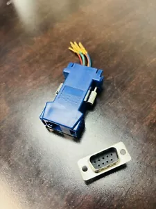 DB9 Male to RJ45 (Pack of 10) Modular Adapter Blue - Picture 1 of 2