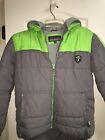 Protection System Boys 10/12 Hooded Puffer WinterSnow Jacket Gray LimeGre1lb10oz