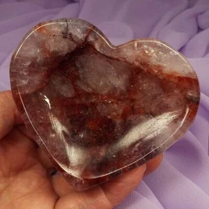 Hermoso cuenco de cuarzo hematita roja en forma de corazón, arco iris 282 g SN54200 - Imagen 1 de 4