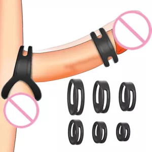 Men Silicone Cock Ring Penis Rings Sexy Toys Erection Enhancer Stretchy Soft 、 - Picture 1 of 14