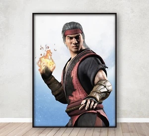 Póster de Mortal Kombat Liu Kang dormitorio infantil arte pared estampado de juegos enmarcado A4 - Imagen 1 de 5