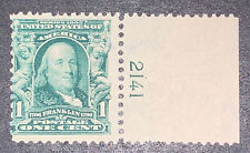 Travelstamps: 1902-1903 Etats-Unis TIMBRES Scott #300 1 C franklin Comme neuf ORIGINAL GUM jamais à charnière neuf sans charnière