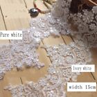 Delicate 15CM*1 Yard Eyelash Embroidered Flower Sequin Lace trim Wedding/sewing