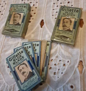 Vintage Gillette Blue Blades In Original Packaging 5 to package - Picture 1 of 4