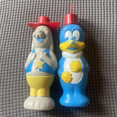 Pair Of Vintage 1960’s Soaky Bottles- Deputy Dawg & Woody Woodpecker - Image 1 of 4