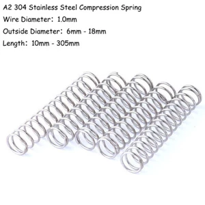 Compression Spring Various Size 6-18mm Diameter & 10-305mm Length Pressure Small - Picture 1 of 13