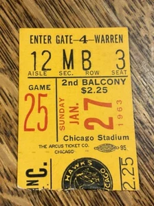 1962 Chicago Black Hawks v Boston Bruins Hockey Ticket Bobby Hull 2 Goals 1/27 - Picture 1 of 2